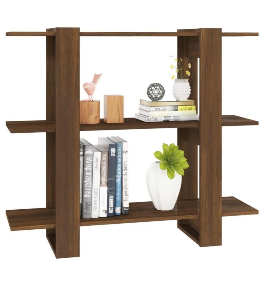 Bücherregal/Raumteiler Braun Eichen-Optik 100×30×87 cm