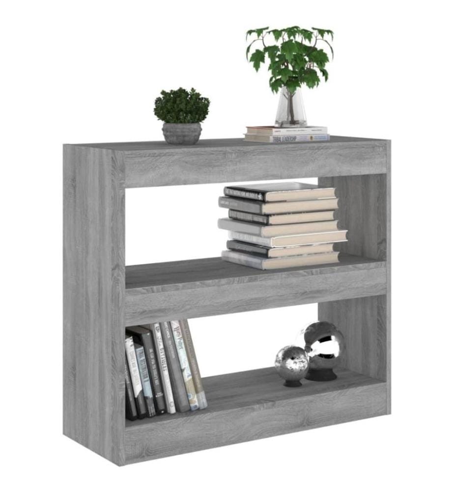Bibliothèque/Séparateur de pièce Sonoma gris 80x30x72 cm