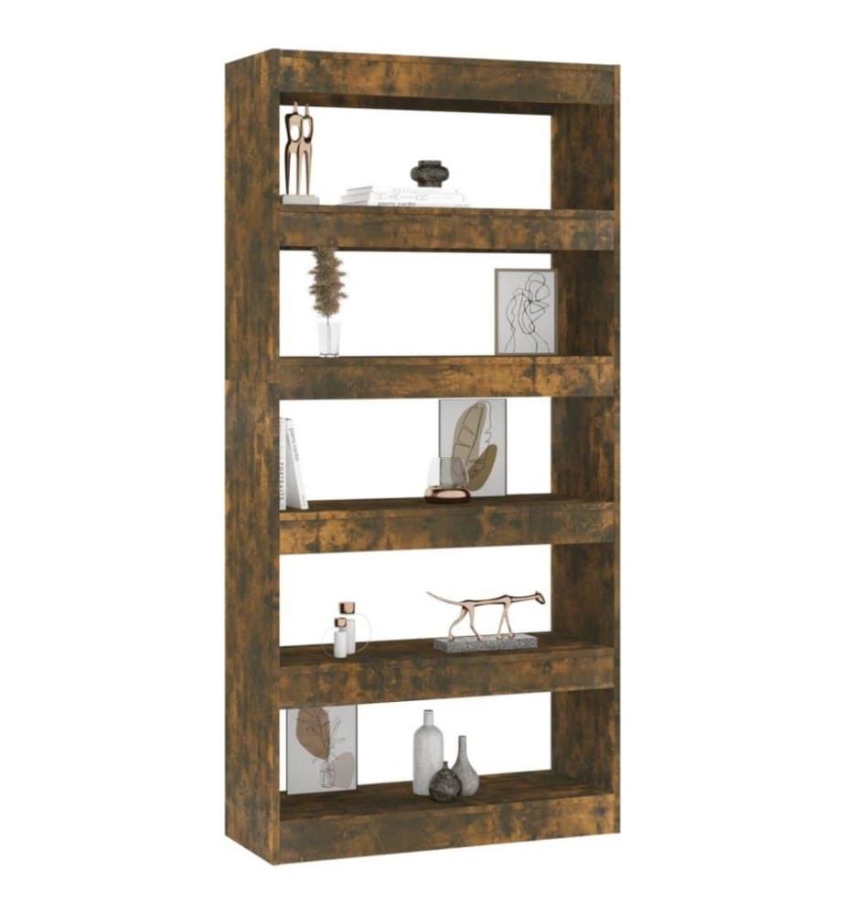Bibliothèque/Séparateur de pièce Chêne fumé 80x30x166 cm