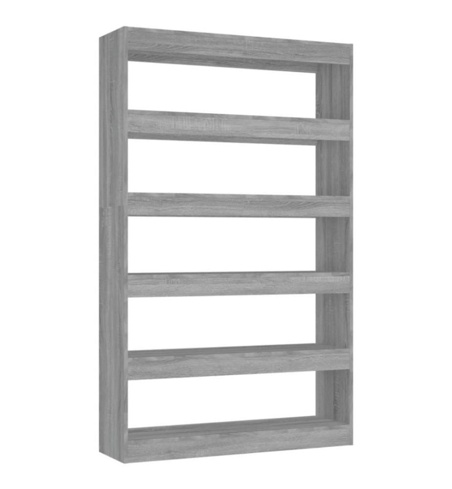Bibliothèque/Séparateur de pièce Sonoma gris 100x30x166 cm