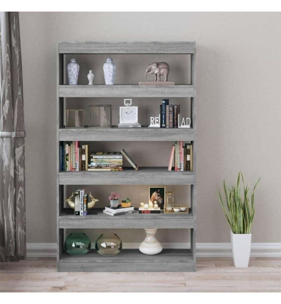 Bibliothèque/Séparateur de pièce Sonoma gris 100x30x166 cm