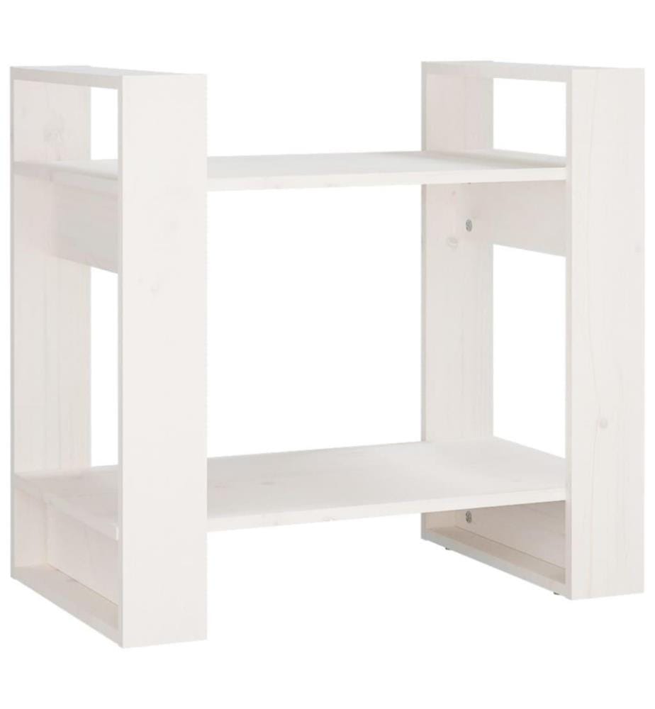 Bücherregal/Raumteiler Weiss 60x35x57 cm Massivholz Kiefer