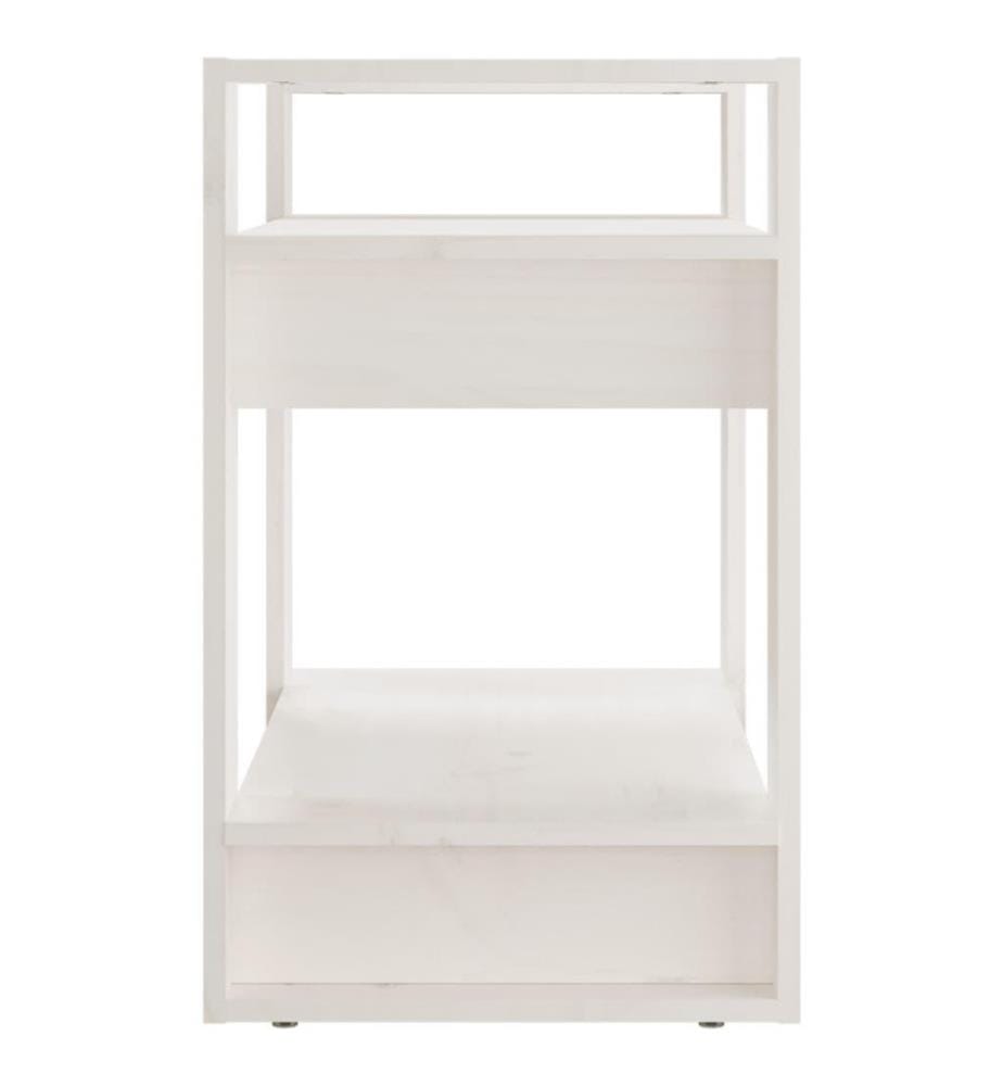 Bücherregal/Raumteiler Weiss 60x35x57 cm Massivholz Kiefer