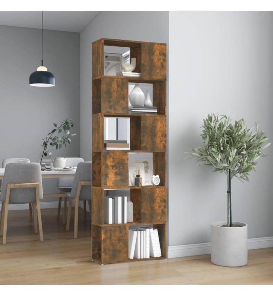 Bücherregal/Raumteiler Räuchereiche 60x24x186 cm