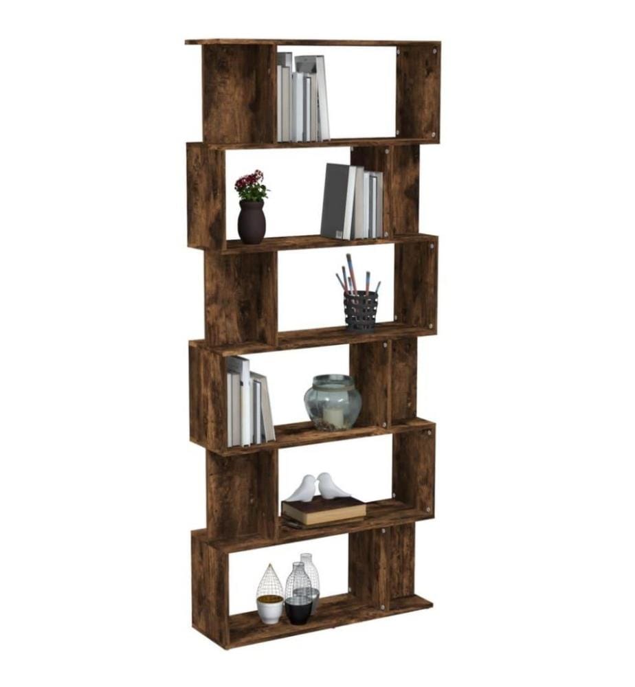 Bibliothèque/Cloison Chêne fumé 80x24x192 cm Bois d'ingénierie