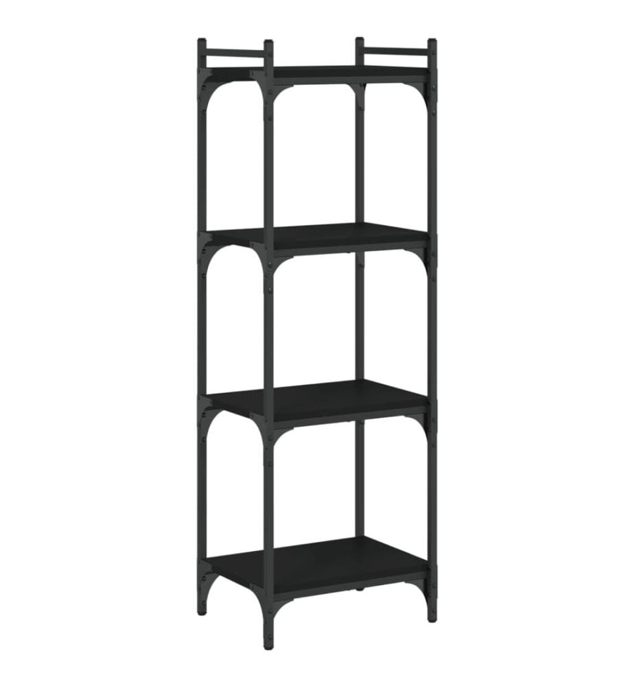 Bücherregal 4 Böden Schwarz 40x30x120 cm Holzwerkstoff