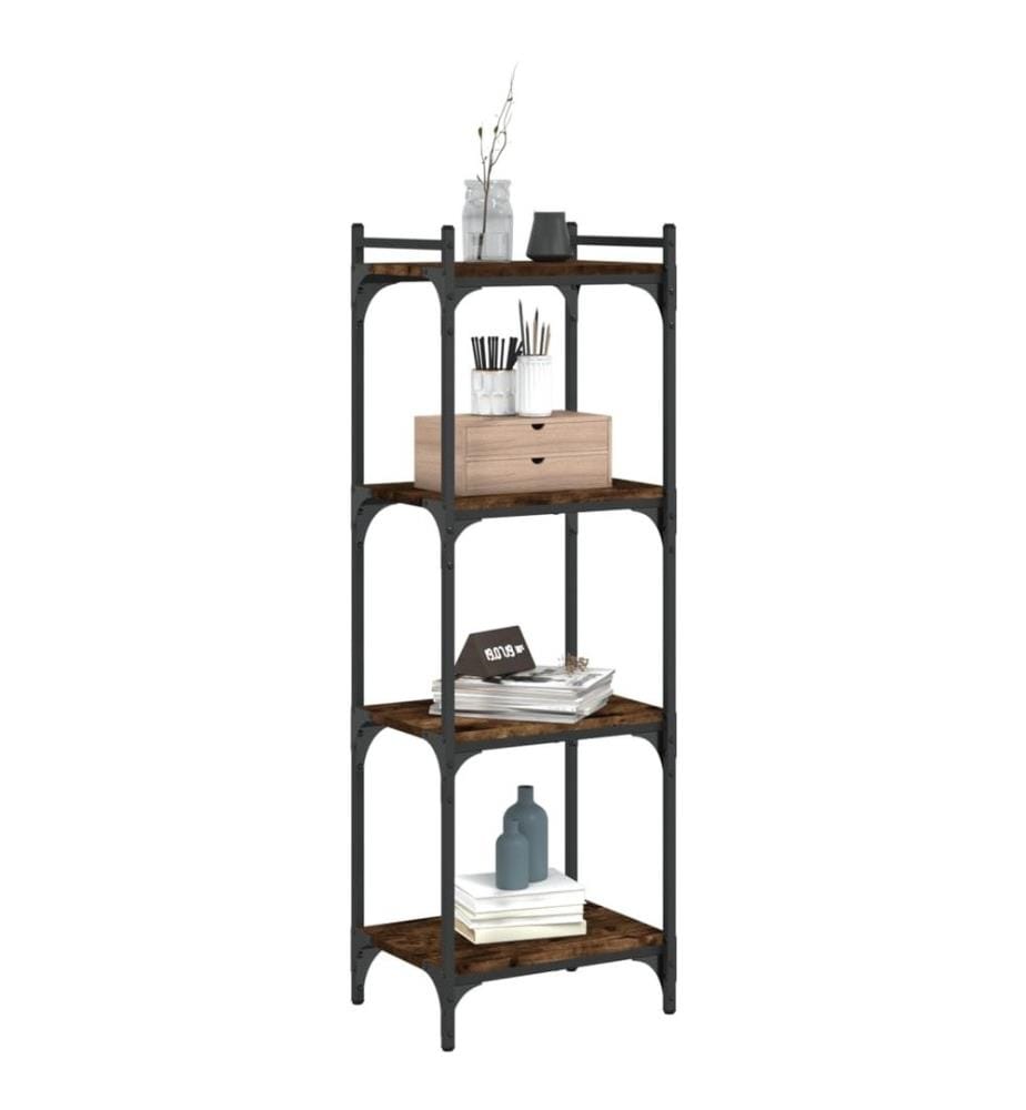 Bücherregal 4 Böden Räuchereiche 40x30x120 cm Holzwerkstoff