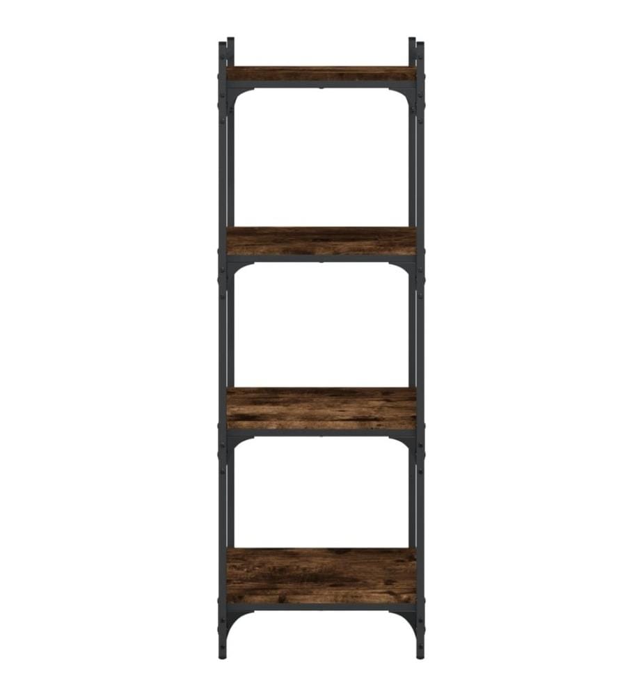 Bücherregal 4 Böden Räuchereiche 40x30x120 cm Holzwerkstoff