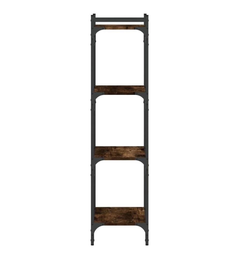 Bücherregal 4 Böden Räuchereiche 40x30x120 cm Holzwerkstoff