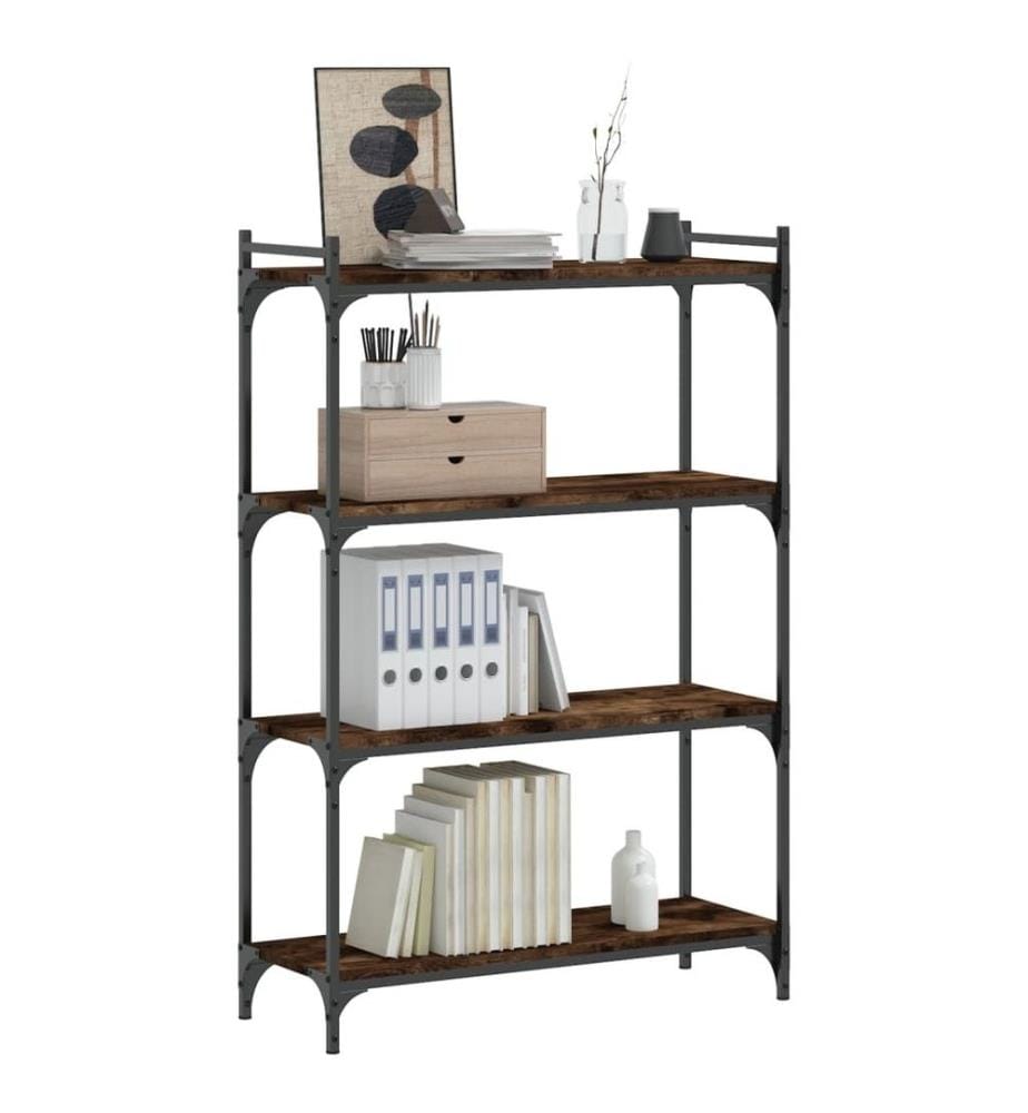 Bücherregal 4 Böden Räuchereiche 80x30x120 cm Holzwerkstoff