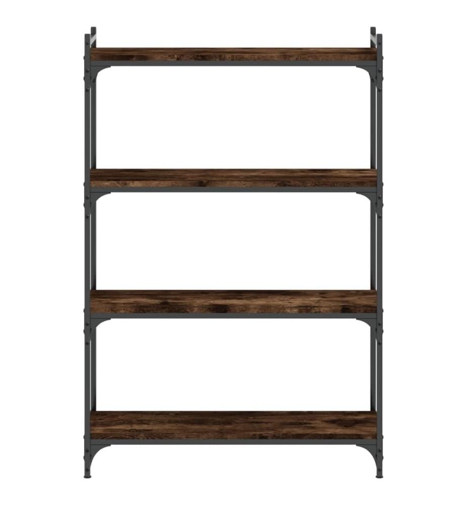 Bücherregal 4 Böden Räuchereiche 80x30x120 cm Holzwerkstoff