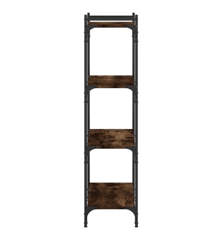 Bücherregal 4 Böden Räuchereiche 80x30x120 cm Holzwerkstoff