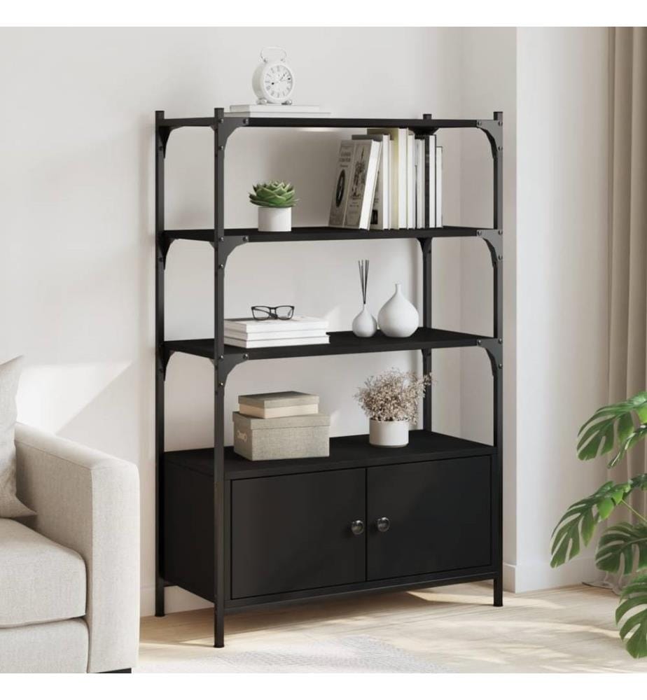Bücherregal 3 Böden Schwarz 70x30x109,5 cm Holzwerkstoff
