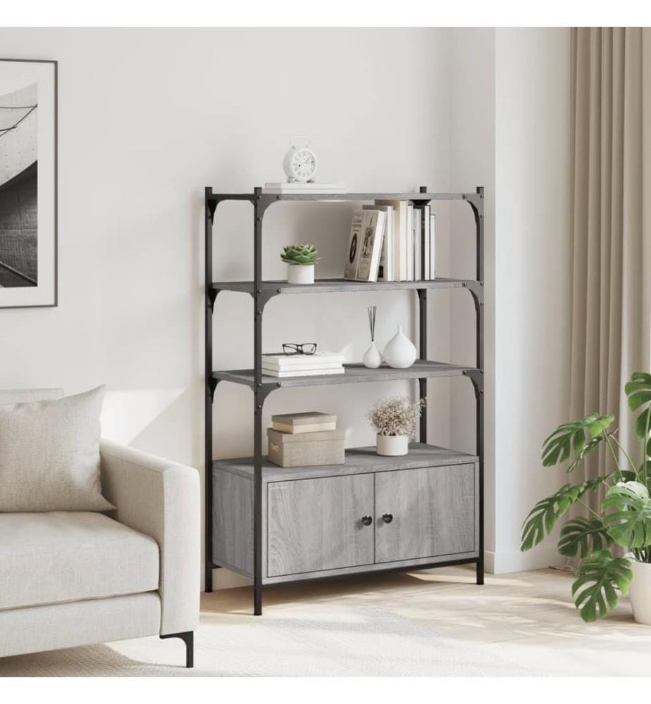 Bücherregal 3 Fächer Grau Sonoma 70x30x109,5 cm Holzwerkstoff