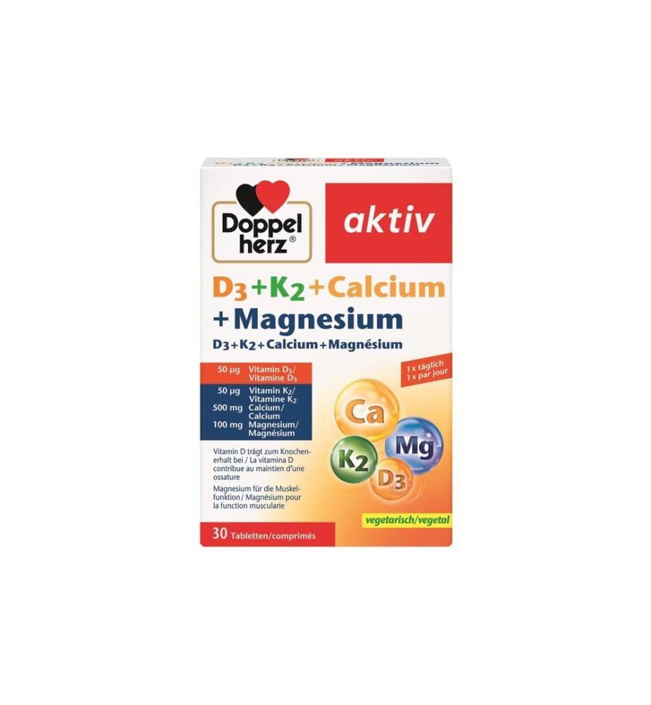 Doppelherz - D3 + K2 + Calcium + Magnesium 30 pieces