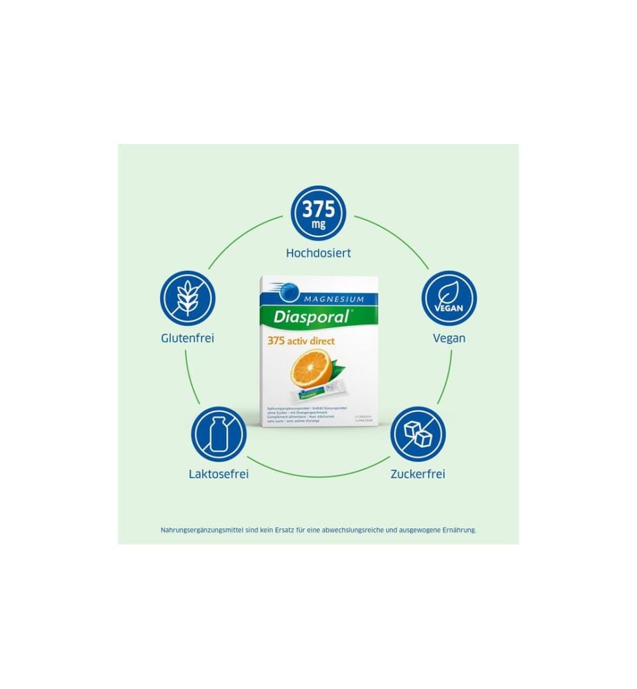 Magnesium Diasporal - 375 Activ Direct Orange 60 Sticks