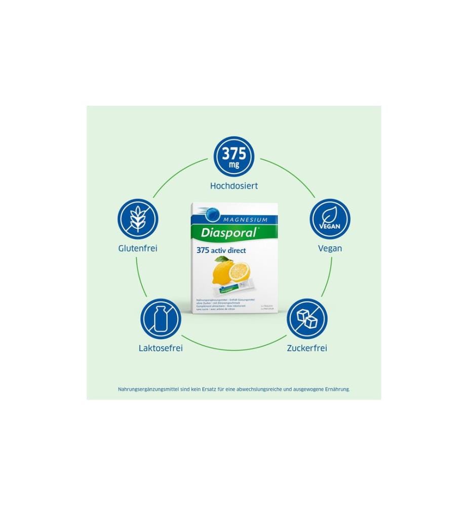 Magnesium Diasporal - 375 Activ Direct Lemon 20 sticks