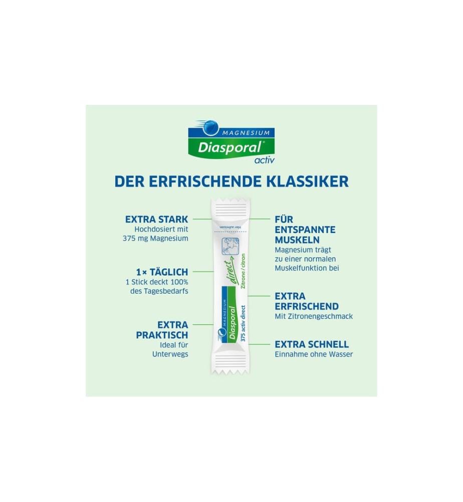 Magnesium Diasporal - 375 Activ Direct Lemon 20 sticks