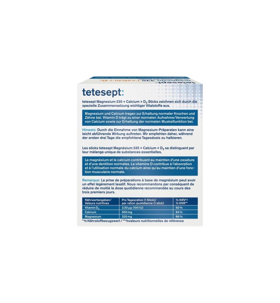 tetesept - Magnesium 335 Calcium + D3 20 sticks