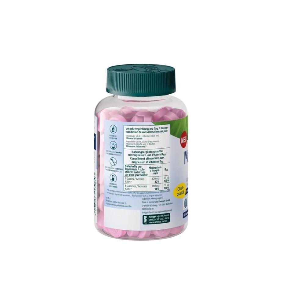 Kneipp - Oursons gélifiés énergétiques Magnésium + B12 60 pièces 60 Pièce/s