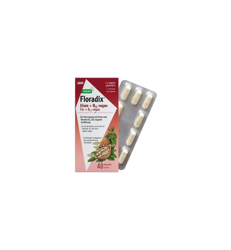 Floradix - Ferro + Vitamina B12 vegan 40 capsule