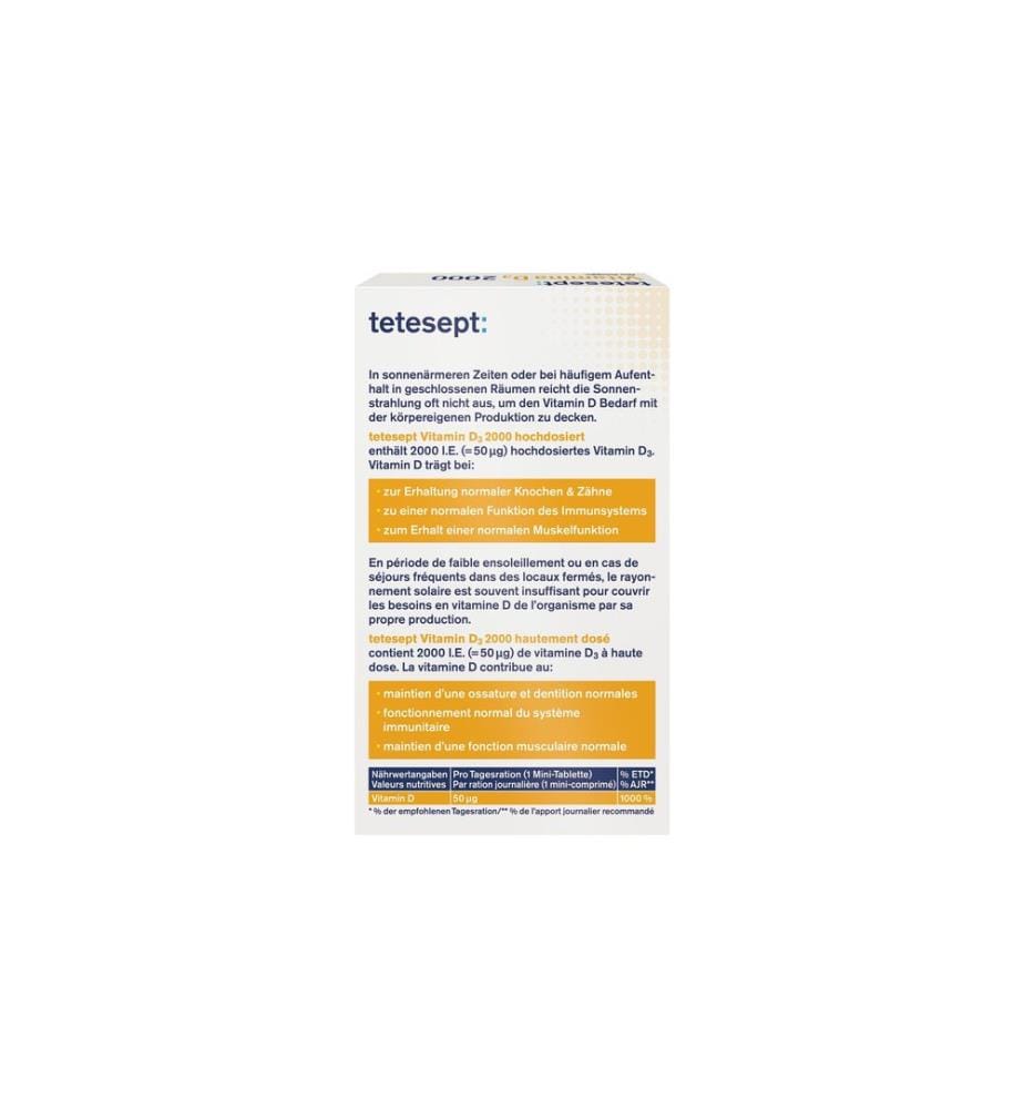 tetesept Vitamin D3 2000 hochdosiert 60 Minitabletten