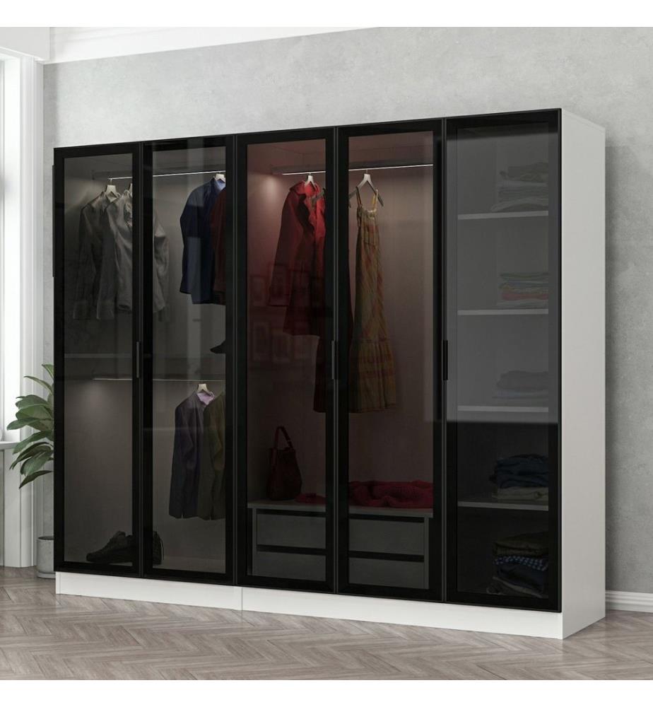 Armoire, blanche, noire, panneaux de particules mélaminés