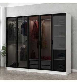 Armoire, blanche, noire, panneaux de particules mélaminés
