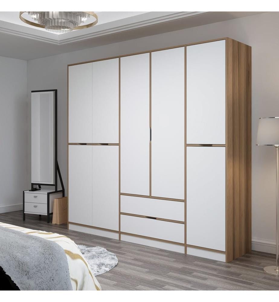 Armoire, blanche, Dore, panneau de particules 100% recouvert de mélamine
