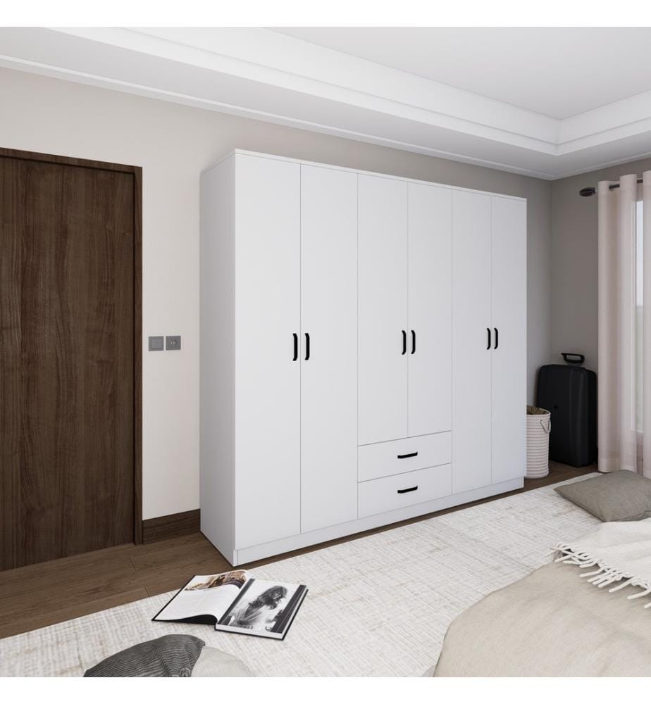 Armoire, blanc mat, panneaux de particules 100 % mélaminés