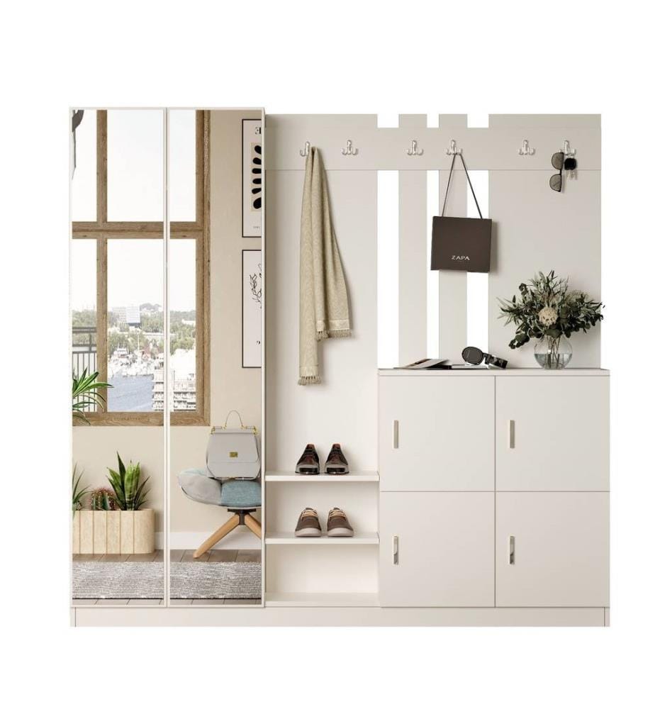 Porte-manteau, blanc, panneau de particules mélaminé