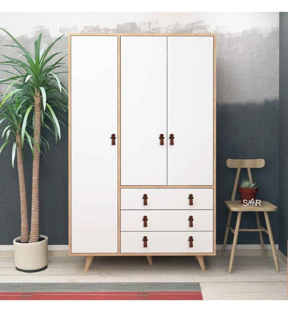 Armoire, chêne, blanc, panneaux de particules mélaminés
