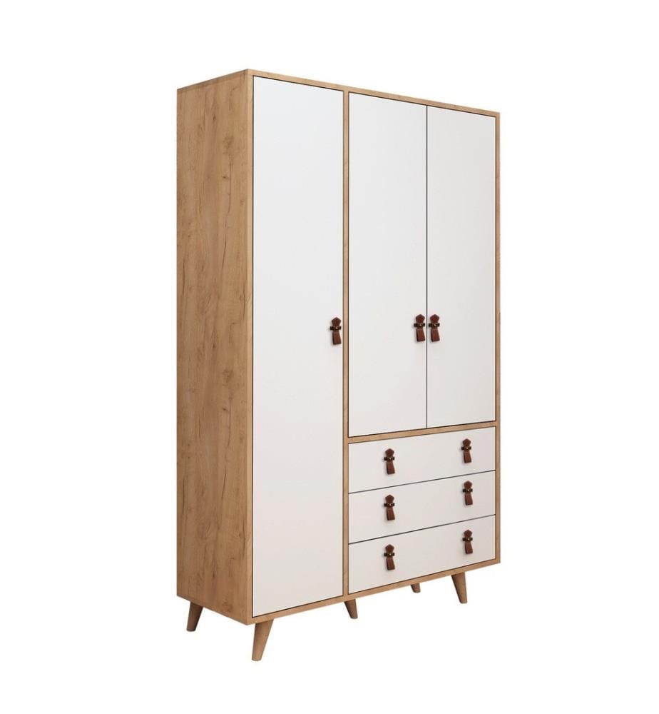 Armoire, chêne, blanc, panneaux de particules mélaminés