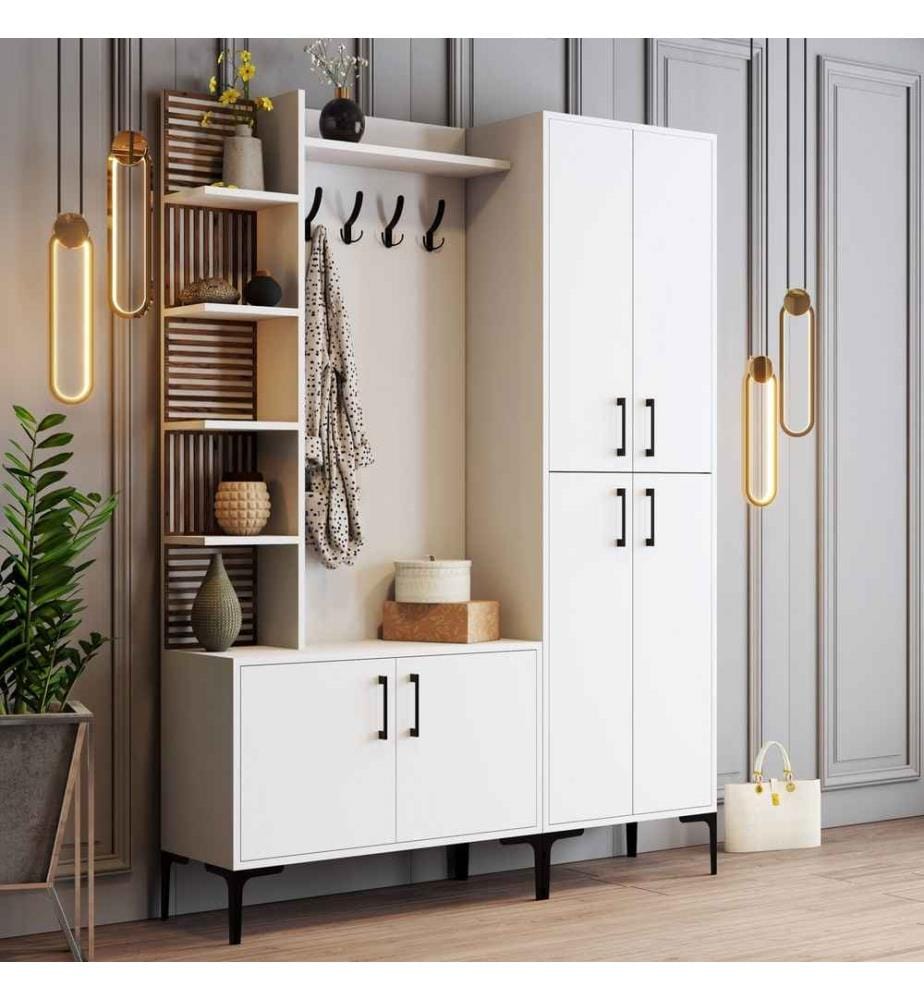 Porte-manteau, blanc, panneau de particules mélaminé
