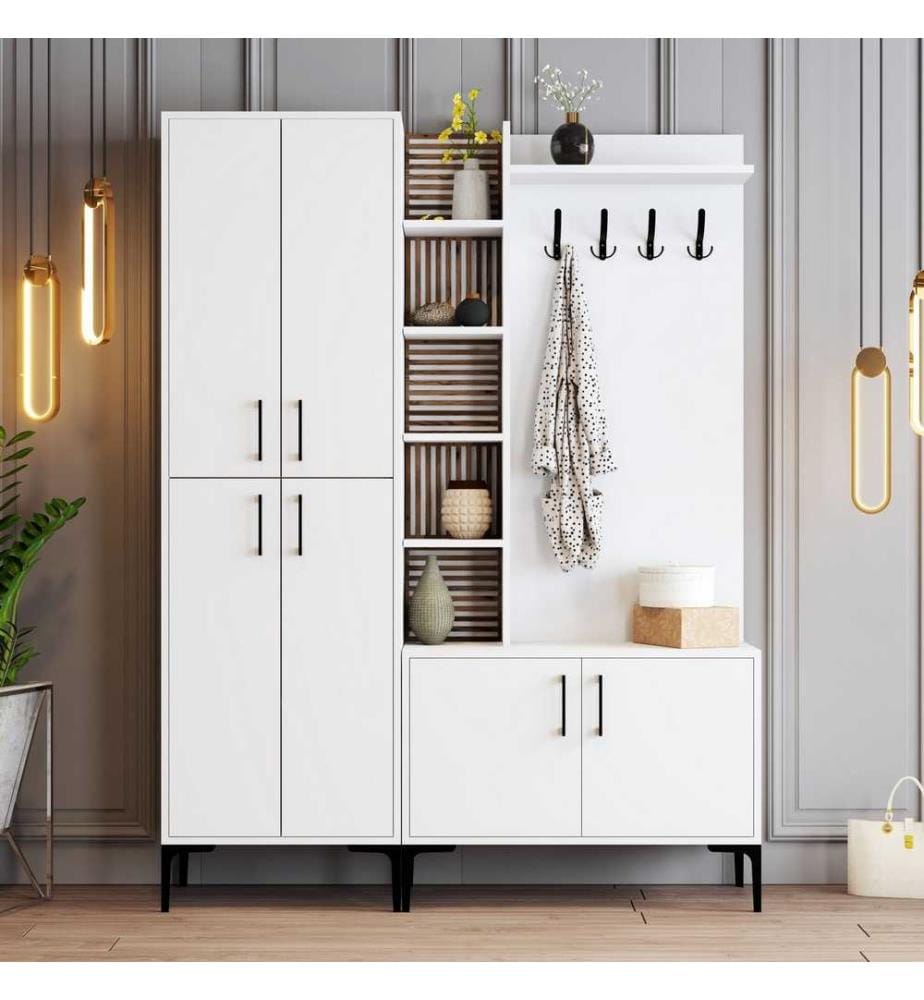 Porte-manteau, blanc, panneau de particules mélaminé