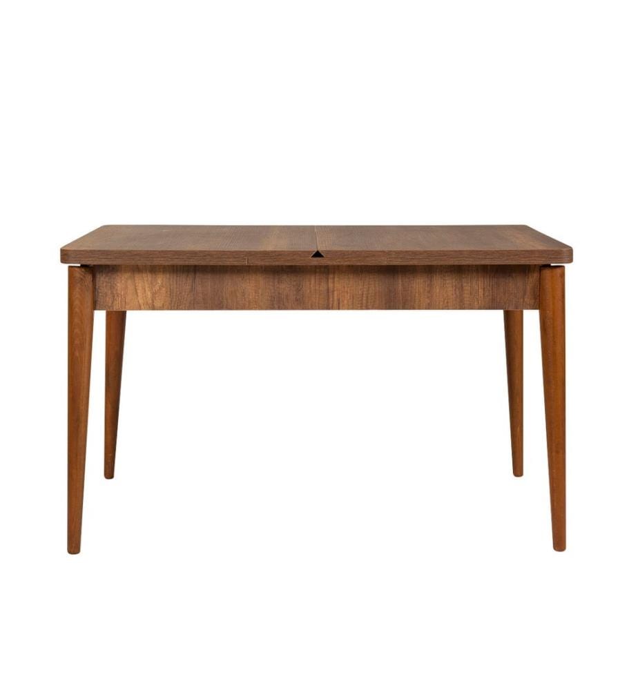 Ensemble table et chaises, 4 pièces, noyer, pierre, panneaux de particules mélaminés, tissu polyester