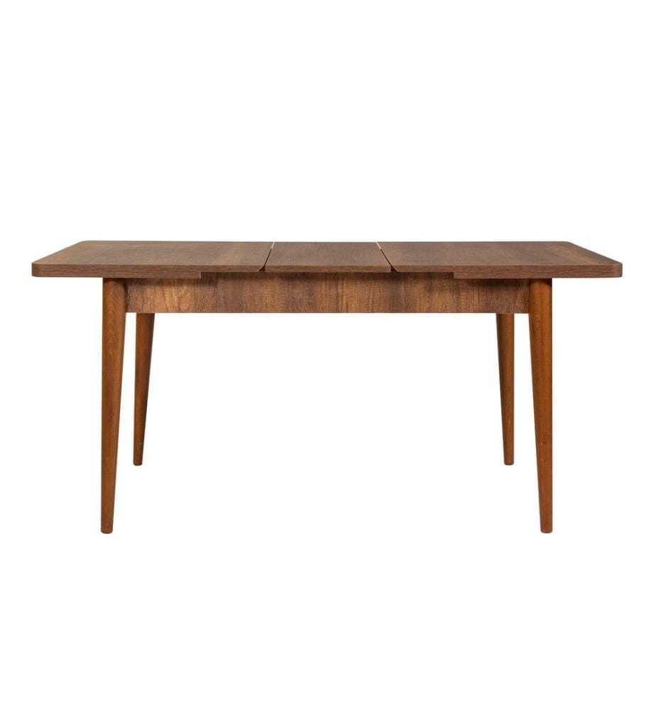 Ensemble table et chaises, 4 pièces, noyer, pierre, panneaux de particules mélaminés, tissu polyester