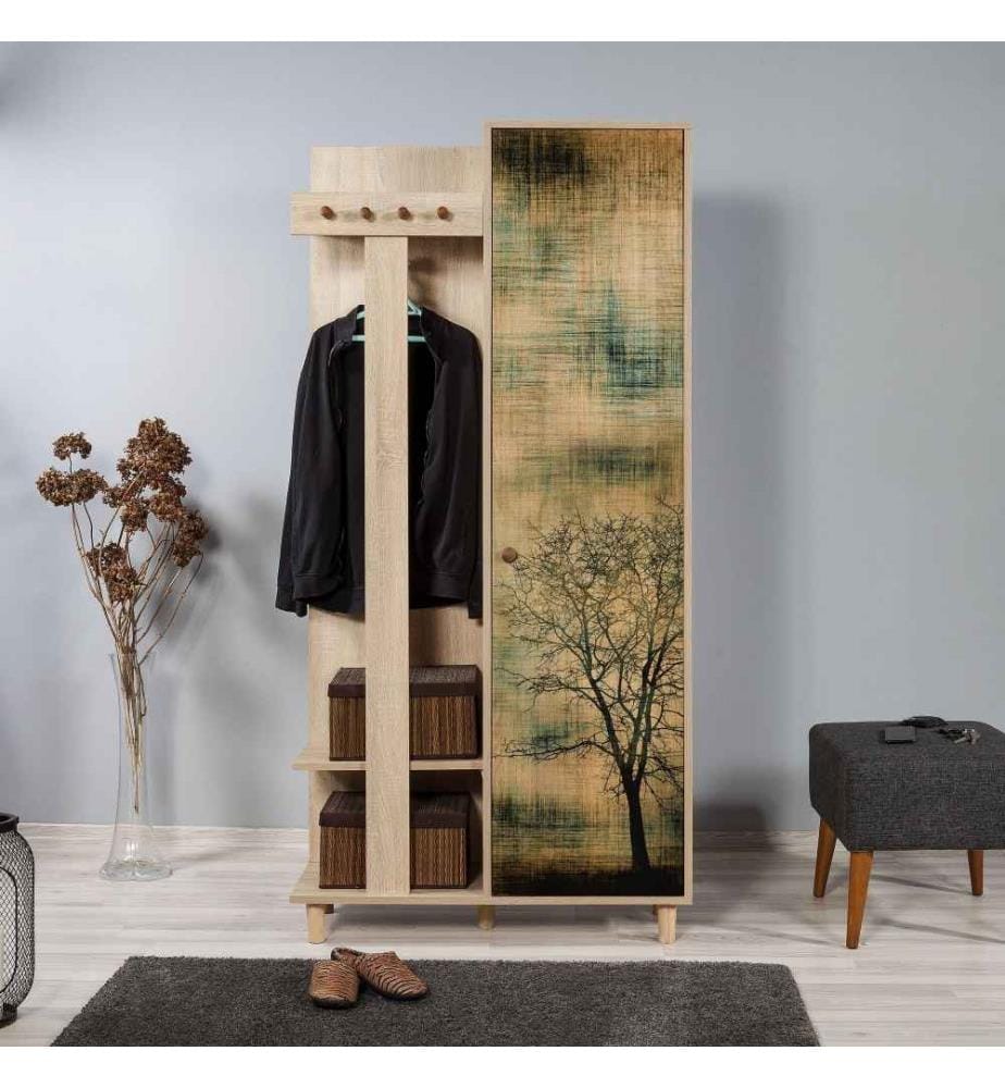 Porte-manteau, chêne Sonoma, panneau de particules mélaminé