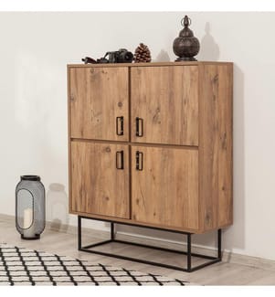 Armoire multifonctionnelle, pin de l'Atlantique, noir, panneaux de particules mélaminés