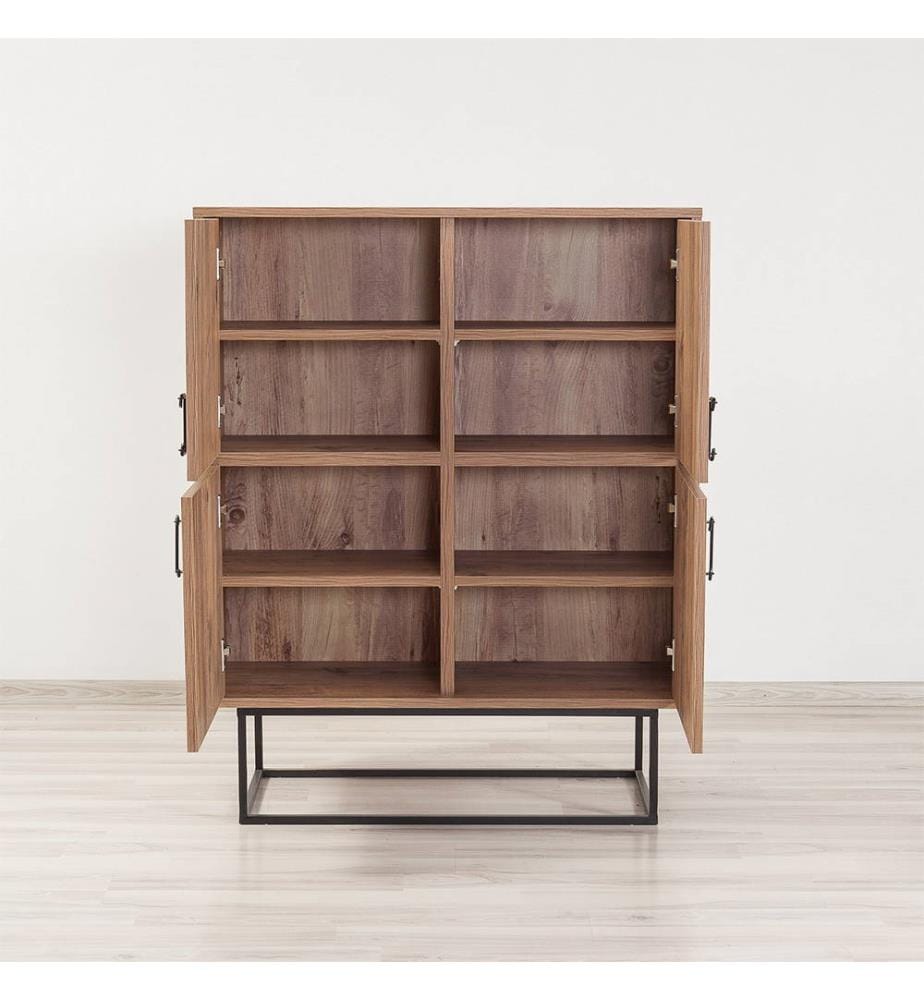 Armoire multifonctionnelle, pin de l'Atlantique, noir, panneaux de particules mélaminés