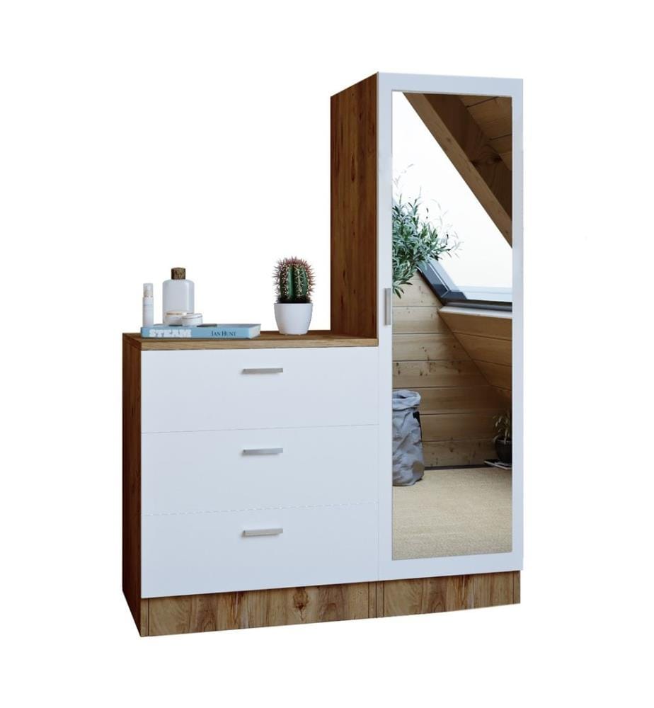 Armoire multifonctionnelle, pin de l'Atlantique, blanc, panneaux de particules mélaminés