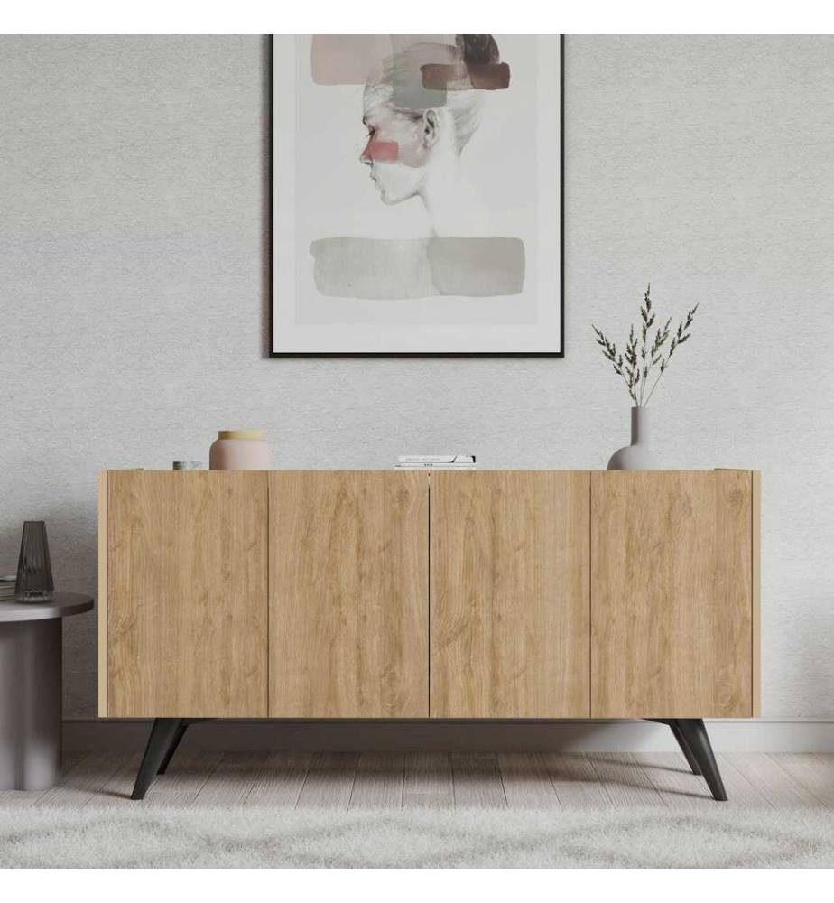 Console, chêne, panneau de particules mélaminé