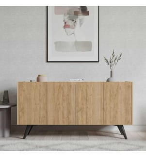 Console, chêne, panneau de particules mélaminé