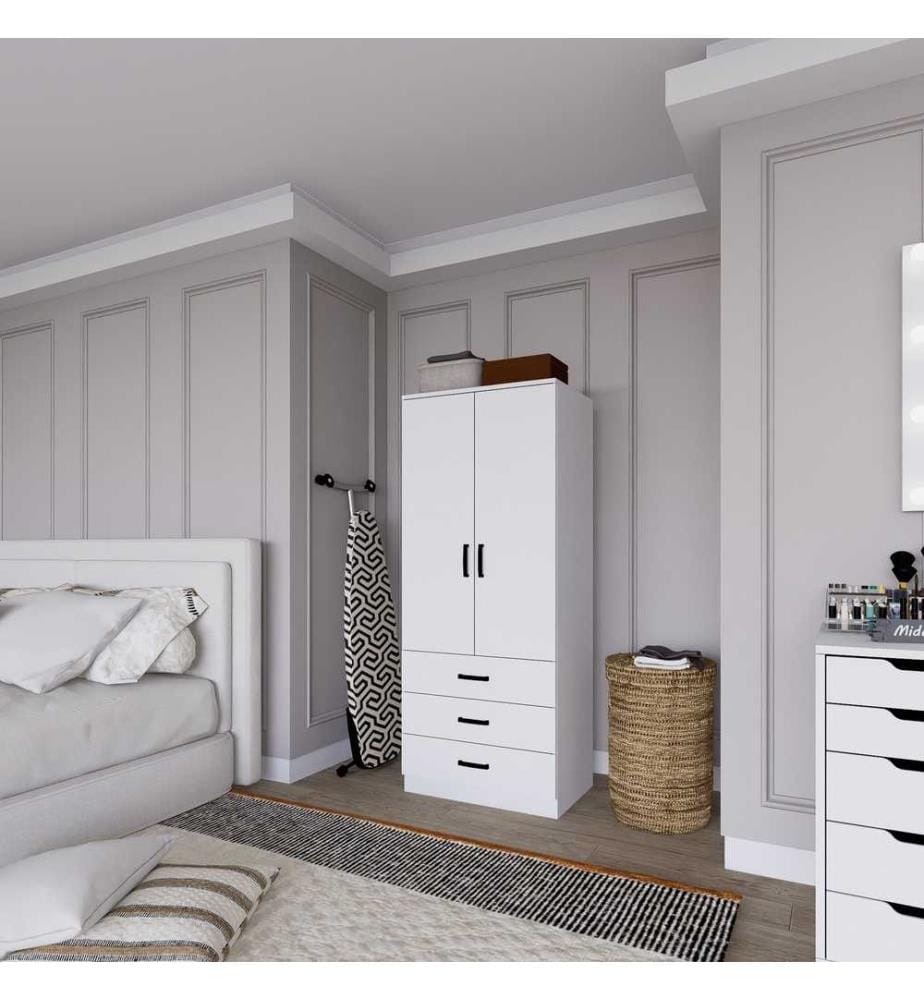 Armoire, blanc mat, panneaux de particules 100 % mélaminés