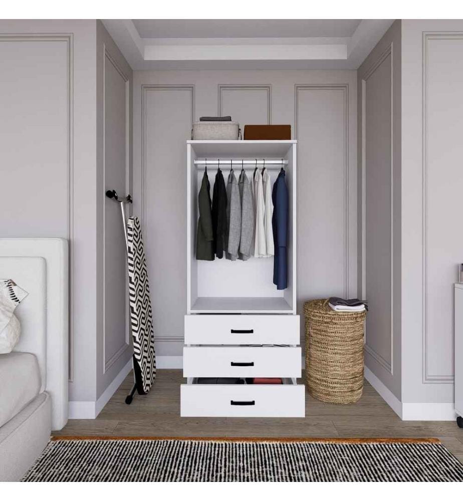 Armoire, blanc mat, panneaux de particules 100 % mélaminés
