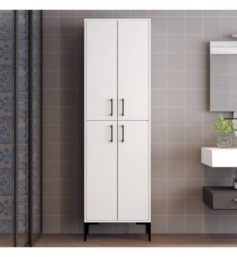Mobile multiuso, bianco, pannello truciolare rivestito in melamina