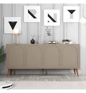 Console, Atlas, Noyer, Panneau de particules 100 % mélaminé