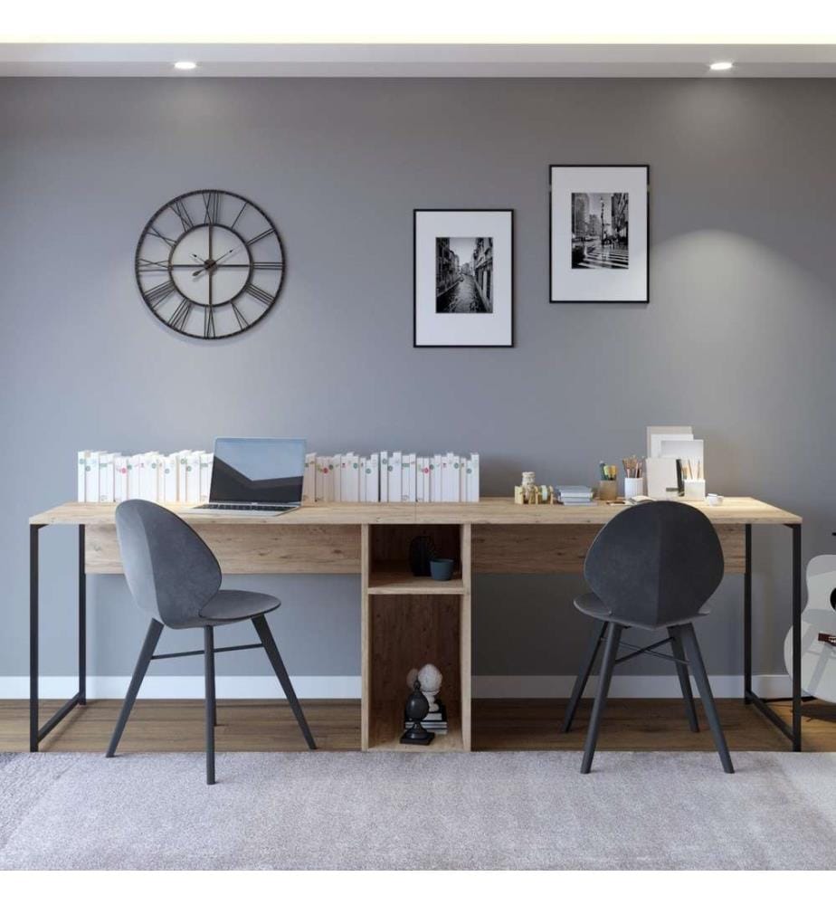 Bureau d'étude, chêne, panneaux de particules mélaminés