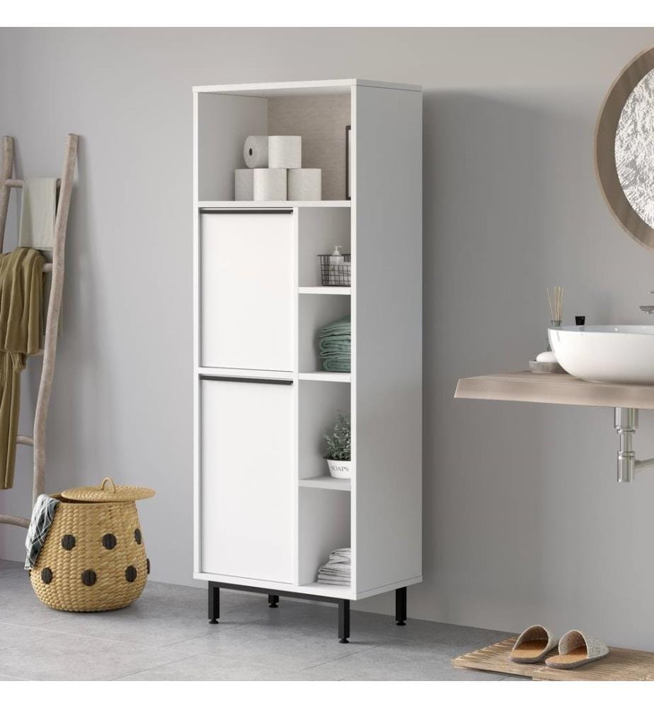 Badezimmerschrank, weiss, melaminbeschichtete Spanplatte