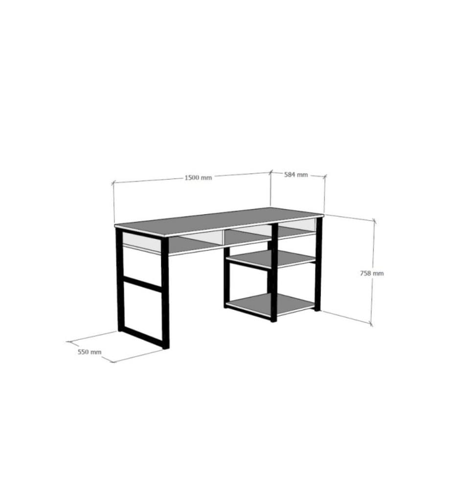 Bureau d'étude, noyer, noir, panneaux de particules mélaminés